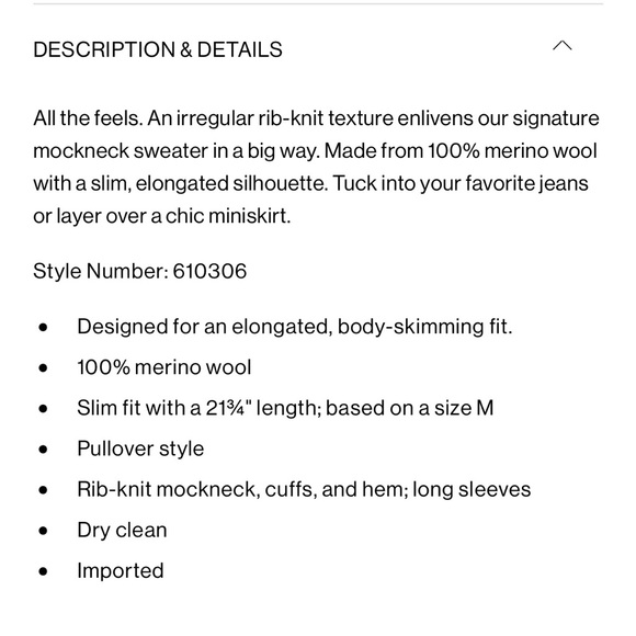 NWT Club Monaco Signature Ribbed Mock Neck Sweater. 100% Wool ❤️ - Picture 9 of 10